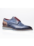 Nabuk Blue Amberes Sport Derby Shoe |  Jose Real Shoes Collection | Sam's Tailoring Fine Men Clothing
