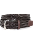 Brown Italian Woven Stretch X-Long Leather Belt | Torino Leather Belts | Sam's Tailoring Fine Men Clothing