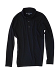Black Pima Cotton Long Sleeves Mens Polo | Georg Roth Los Angeles Polos | Sam's Tailoring Fine Men Clothing