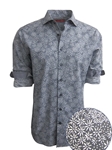 Charcoal & White Floral Print Palisades Shirt | Georg Roth Long Sleeves Shirts | Sams Tailoring Fine Mens Clothing