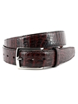 Black Cherry South American Caiman Belt | Torino Leather Belts | Sam's Tailoring Fine Men Clothing