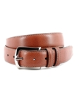 Brandy Contrast Stitched Italian Soft Calfskin Belt | Torino Leather Belts | Sam's Tailoring Fine Men Clothing