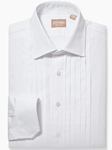 White Five Pleat Fine Tuxedo Shirt | Gitman Formal Wear | Sam's Tailoring Fine Men Clothing