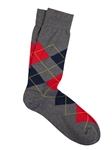 Asphalt/Red Pima Cotton Argyle Sock | Marcoliani Socks Collection | Sam's Tailoring Fine Men's Clothing