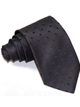 Black With Red Sartorial Woven Silk Necktie | Italo Ferretti Ties | Sam's Tailoring Fine Men Clothing