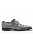 Grey  Karmelo Lizard Cap-Toed Derby Shoe | Belvedere Shoes Collection | Sam's Tailoring Fine Mens Clothing