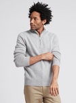 Cement Wool Cashmere Quarterzip Sweater | Naadam Quarter Zip | Sam's Tailoring Fine Men's Clothing
