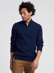 Navy Wool Cashmere Quarterzip Sweater | Naadam Quarter Zip | Sam's Tailoring Fine Men's Clothing