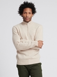 Oatmeal Wool Cashmere Quarterzip Sweater | Naadam Quarter Zip | Sam's Tailoring Fine Men's Clothing