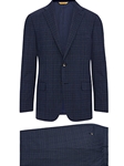 Navy Check Super 140's Wool Traveler Suit | Hickey Freeman Suit Collection | Sam's Tailoring Fine Men Clothing