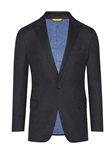 Navy Floral Jacquard Wool Silk Dinner Jacket | Hickey Freeman Sportcoats Collection | Sam's Tailoring Fine Men Clothing