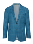 Teal Plaid Rain System B-Fit Men's Jacket | Hickey Freeman Sportcoats Collection | Sam's Tailoring Fine Men Clothing