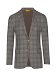 Grey Windowpane Plaid Traditional B-Fit Jacket | Hickey Freeman Sportcoats Collection | Sam's Tailoring Fine Men Clothing