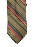 Tan with Multi Color Stripes Wall Street Executive Estate Tie | Estate Ties Collection | Sam's Tailoring Fine Men's Clothing
