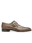 Brown Ostrich Single Buckle Josh Dress Shoe | Belvedere Dress Shoes Collection | Sam's Tailoring Fine Mens Clothing