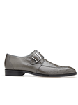 Gray Ostrich Single Buckle Josh Dress Shoe | Belvedere Dress Shoes Collection | Sam's Tailoring Fine Mens Clothing