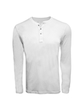 White Pima Cotton Long Sleeves Mens Henley | Georg Roth t Shirts | Sams Tailoring Fine Mens Clothing