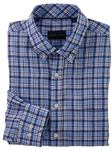 Blue Roth Linen Plaid Long Sleeve Sport Shirt | Bobby Jones Shirts Collection | Sam's Tailoring Fine Men Clothing
