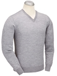 Heather Grey Fine Guage Merino V-Neck Sweater | Bobby Jones Sweaters Collection | Sams Tailoring Fine Men's Clothing