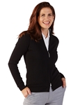 Black Full Zip Solid Wind Women's Sweater | Bobby Jones Women's Sweaters | Sam's Tailoring Fine Women's Clothing