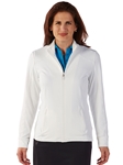 White Tech Solid Full Zip Women's Knit Jacket | Bobby Jones Women's Pullovers | Sam's Tailoring Fine Women's Clothing