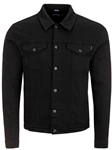 Black Stylish Shirt Collar Men's Trucker Jacket | Stone Rose Jackets Collection | Sams Tailoring Fine Men Clothing