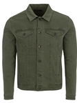 Olive Stylish Shirt Collar Men's Trucker Jacket | Stone Rose Jackets Collection | Sams Tailoring Fine Men Clothing