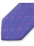 Blue With Pink Floral Sartorial Silk Tie | Italo Ferretti Ties | Sam's Tailoring Fine Men's Clothing
