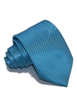 Light Blue & White Regimental Thin Stripes Silk Tie | Italo Ferretti Ties | Sam's Tailoring Fine Men's Clothing
