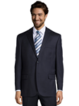 Navy Wool Stripe Center Vent Suit Jacket | Palm Beach Wool Collection | Sam's Tailoring Fine Men Clothing