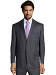 Grey Wool Stripe Center Vent Suit Jacket | Palm Beach Wool Collection | Sam's Tailoring Fine Men Clothing