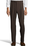 Brown Wool/Poly Pleated Expander Pant | Palm Beach Dress Pants | Sam's Tailoring Fine Men's Clothing