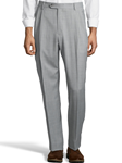 Grey Gabardine Pleated Wool Men's Pant | Palm Beach Dress Pants | Sam's Tailoring Fine Men's Clothing
