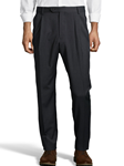 Charcoal Gabardine Pleated Wool Men's Pant | Palm Beach Dress Pants | Sam's Tailoring Fine Men's Clothing