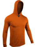 Deep Orange Classic Long Sleeve Hooded Tee | 2Undr Men Tee Shirts | Sam's Tailoring Fine Men's Clothing