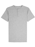 Heather Grey Jersey Fabric Short Sleeve Men's Henley | Vastrm Henleys Collection | Sam's Tailoring Fine Men Clothing