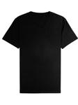 Black Jersey Fabric Short Sleeve V-Neck Tee | Vastrm Henleys Collection | Sam's Tailoring Fine Men Clothing