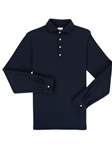 Navy Comfort Pique Cambridge Men's Popover Polo | Vastrm Popovers Collection | Sam's Tailoring Fine Men Clothing