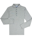 Heather Grey Jersey Cambridge Long Sleeve Polo | Vastrm Polos Collection | Sam's Tailoring Fine Men Clothing