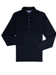 Navy Jersey Cambridge Long Sleeve Men's Polo | Vastrm Polos Collection | Sam's Tailoring Fine Men Clothing