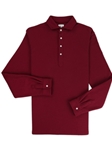 Merlot Red Comfort Pique Cambridge Long Sleeve Polo | Vastrm Polos Collection | Sam's Tailoring Fine Men Clothing