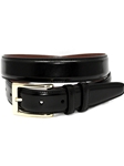 Black Antigua Leather W/ Brass Buckle X-Long Belt | Torino Leather XL Belts | Sam's Tailoring Fine Men Clothing