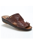 Kango Tobacco Magreb Ostrich Quill Men Sandal | Mauri Men's Sandals | Sam's Tailoring Fine Men's Shoes