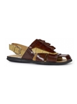 Gold & Yellow Pepper Lambro Hornback & Crocodile Sandal | Mauri Men's Sandals | Sam's Tailoring Fine Men's Shoes
