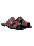 Red/Green Sarasota Ostrich Leg Men's Sandal | Mauri Men's Sandals | Sam's Tailoring Fine Men's Shoes