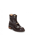 Chestnut Ostrich Leg Commando Alligator Sporty Boot | Mauri Men's Boots | Sam's Tailoring Fine Men's Shoes