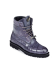 Gray Ostrich Leg Commando Alligator Sporty Boot | Mauri Men's Boots | Sam's Tailoring Fine Men's Shoes