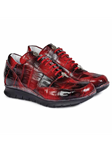 Red/Black Borromini Crocodile Men's Sneaker | Mauri Men's Sneakers | Sam's Tailoring Fine Men's Shoes