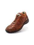Cognac Swamp Crocodile Men's Sneaker | Mauri Men's Sneakers | Sam's Tailoring Fine Men's Shoes