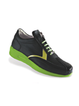Black/Green Piazza Nappa & Crocodile Sneaker | Mauri Men's Sneakers | Sam's Tailoring Fine Men's Shoes